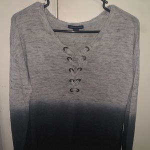 Grey/Dark Blue Hollister Sweater, Size Medium